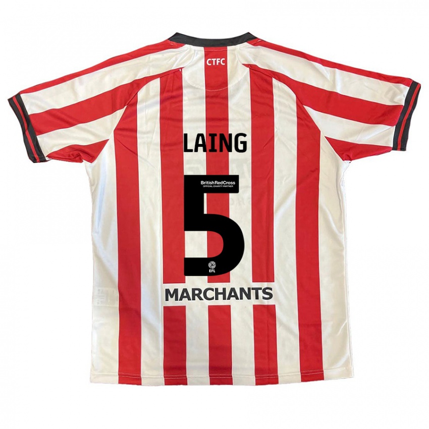 Kinderen Levi Laing #5 Rood Wit Thuisshirt Thuistenue 2024/25 T-Shirt België