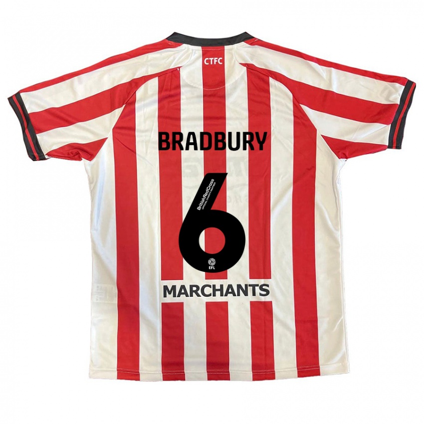 Kinderen Tom Bradbury #6 Rood Wit Thuisshirt Thuistenue 2024/25 T-Shirt België