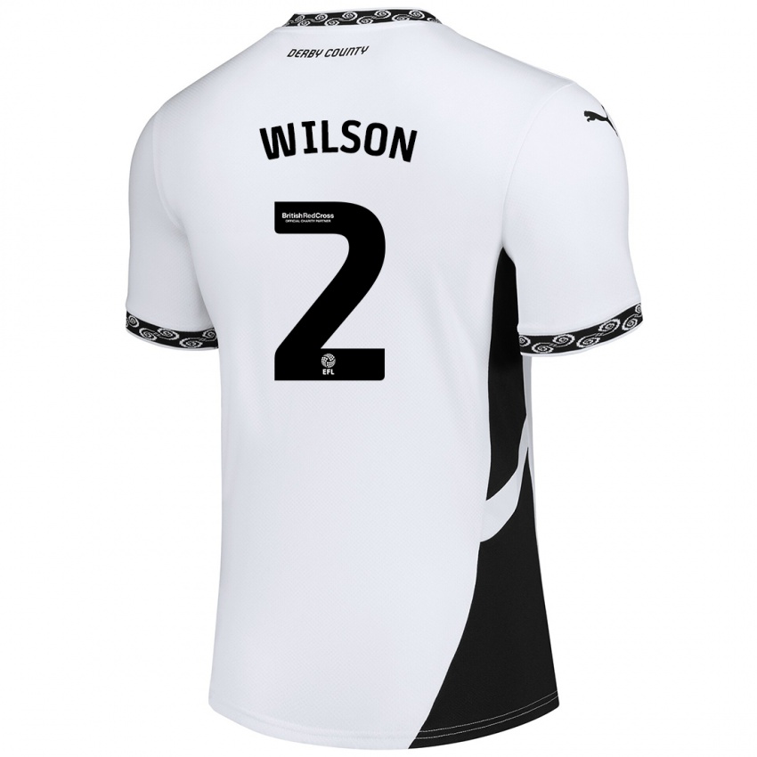 Kinderen Kane Wilson #2 Wit Zwart Thuisshirt Thuistenue 2024/25 T-Shirt België