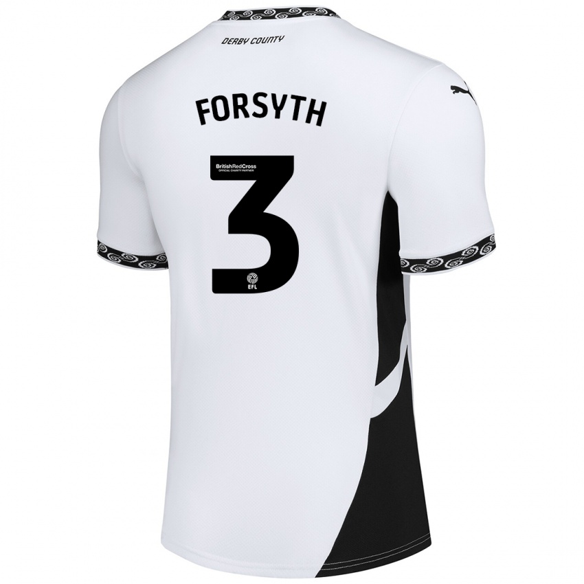 Kinderen Craig Forsyth #3 Wit Zwart Thuisshirt Thuistenue 2024/25 T-Shirt België