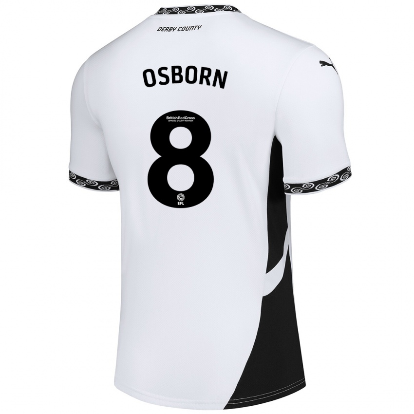 Kinderen Ben Osborn #8 Wit Zwart Thuisshirt Thuistenue 2024/25 T-Shirt België