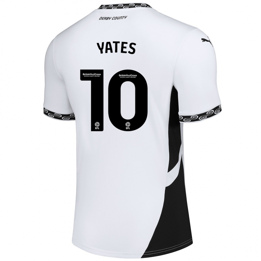 Kinderen Jerry Yates #10 Wit Zwart Thuisshirt Thuistenue 2024/25 T-Shirt België