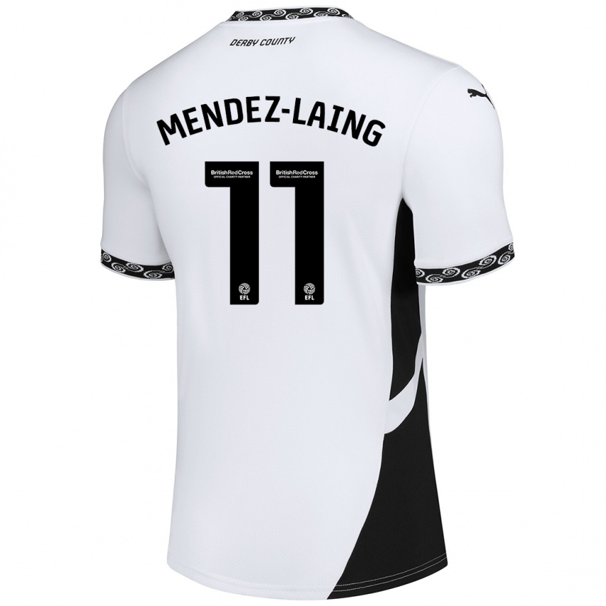 Kinderen Nathaniel Méndez-Laing #11 Wit Zwart Thuisshirt Thuistenue 2024/25 T-Shirt België