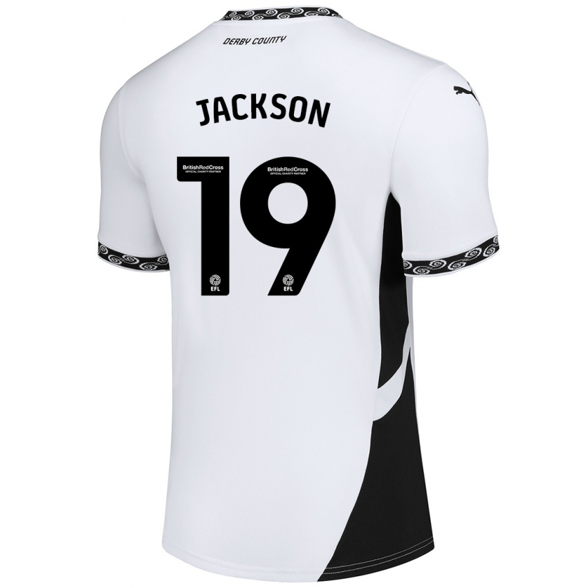 Kinderen Kayden Jackson #19 Wit Zwart Thuisshirt Thuistenue 2024/25 T-Shirt België