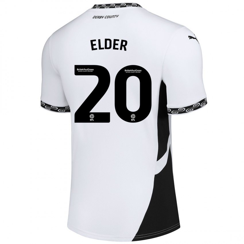 Kinderen Callum Elder #20 Wit Zwart Thuisshirt Thuistenue 2024/25 T-Shirt België