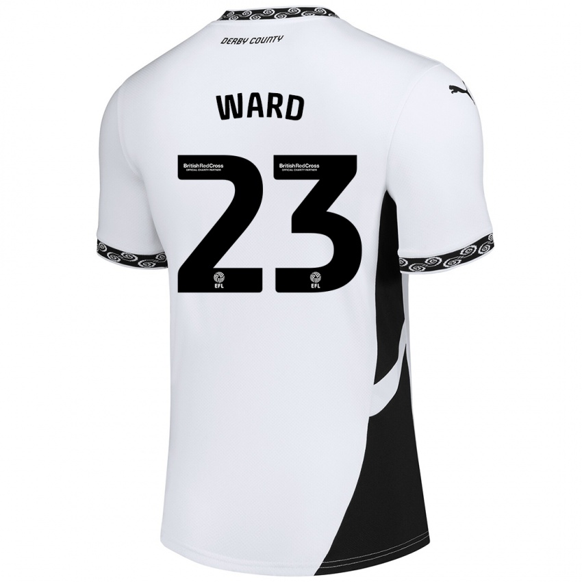 Kinderen Joe Ward #23 Wit Zwart Thuisshirt Thuistenue 2024/25 T-Shirt België