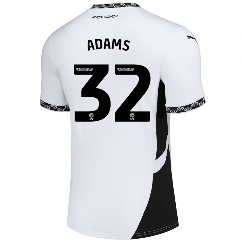 Kinderen Ebou Adams #32 Wit Zwart Thuisshirt Thuistenue 2024/25 T-Shirt België