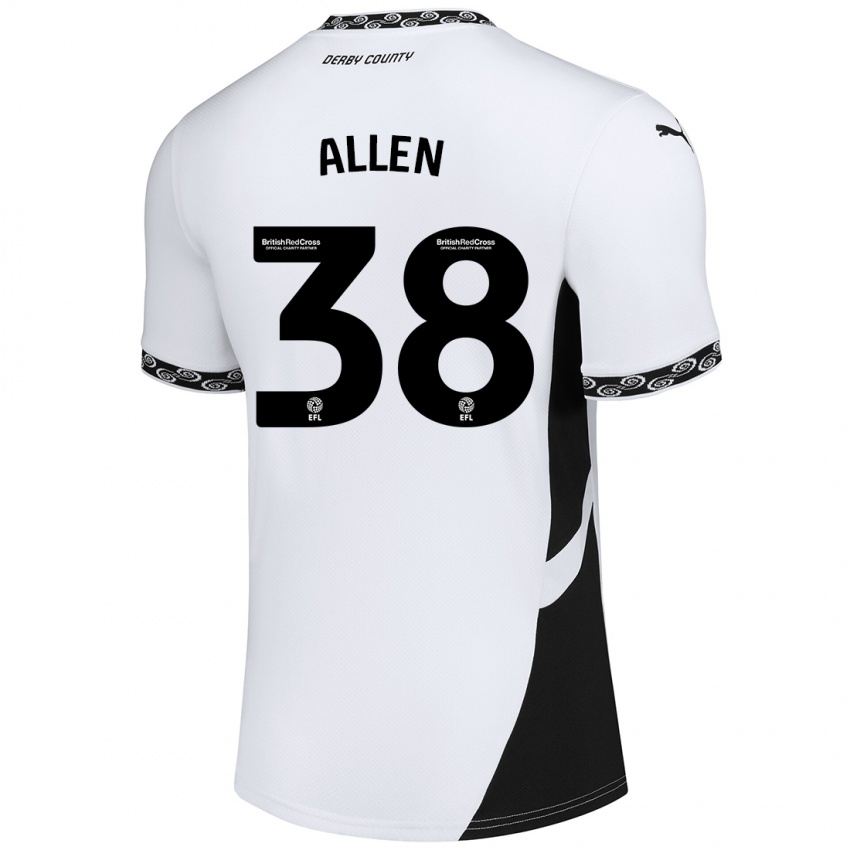 Kinderen Cruz Allen #38 Wit Zwart Thuisshirt Thuistenue 2024/25 T-Shirt België