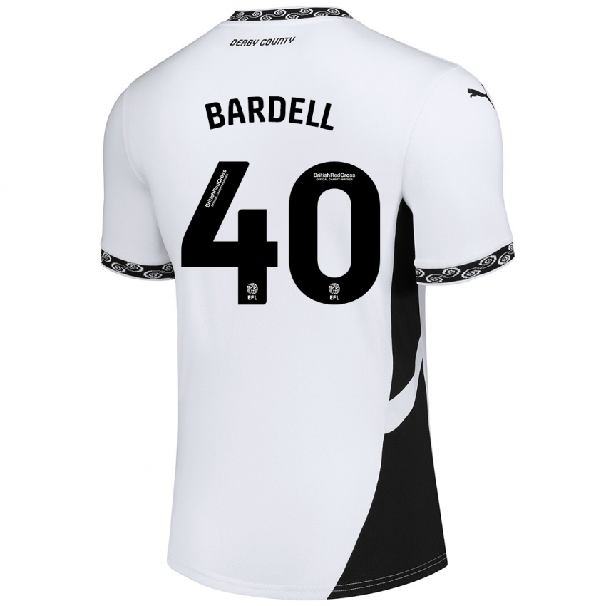 Kinderen Max Bardell #40 Wit Zwart Thuisshirt Thuistenue 2024/25 T-Shirt België