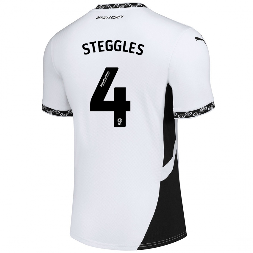 Kinderen Charlotte Steggles #4 Wit Zwart Thuisshirt Thuistenue 2024/25 T-Shirt België