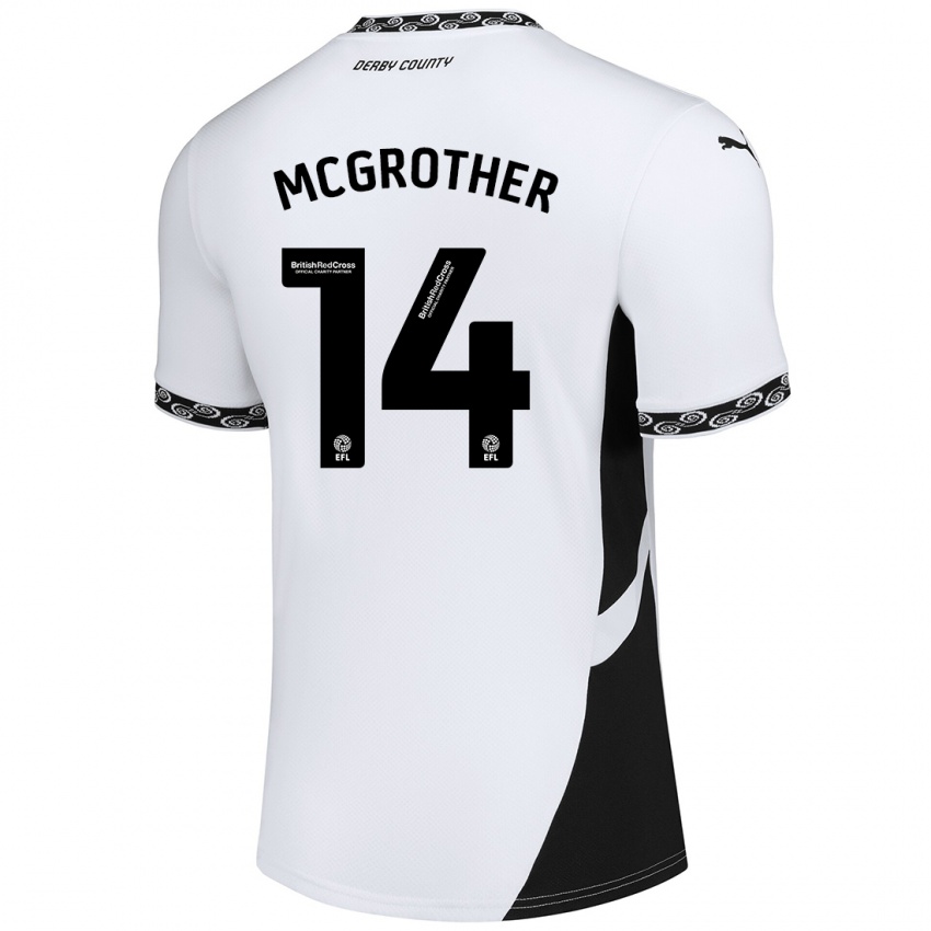 Kinderen Becky Mcgrother #14 Wit Zwart Thuisshirt Thuistenue 2024/25 T-Shirt België