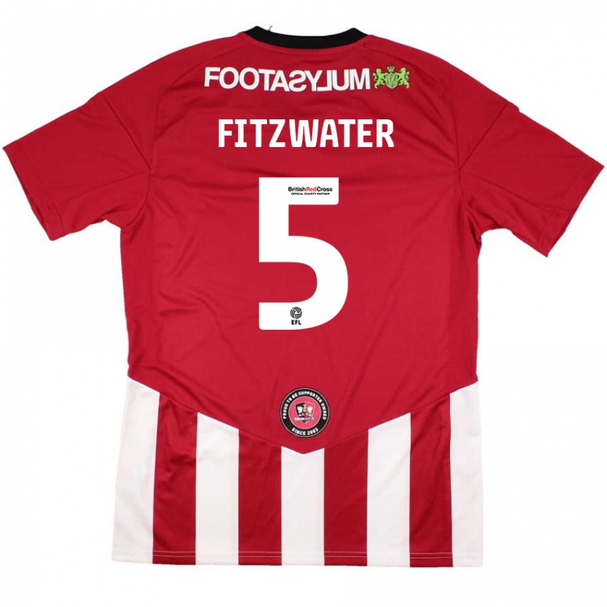 Enfant Maillot Jack Fitzwater #5 Rouge Blanc Tenues Domicile 2024/25 T-Shirt Belgique