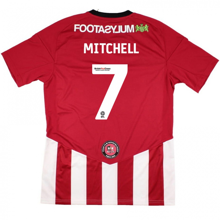 Enfant Maillot Demetri Mitchell #7 Rouge Blanc Tenues Domicile 2024/25 T-Shirt Belgique