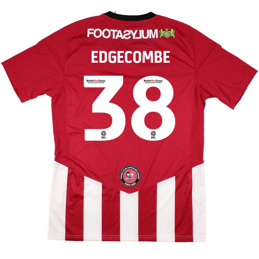 Enfant Maillot Max Edgecombe #38 Rouge Blanc Tenues Domicile 2024/25 T-Shirt Belgique