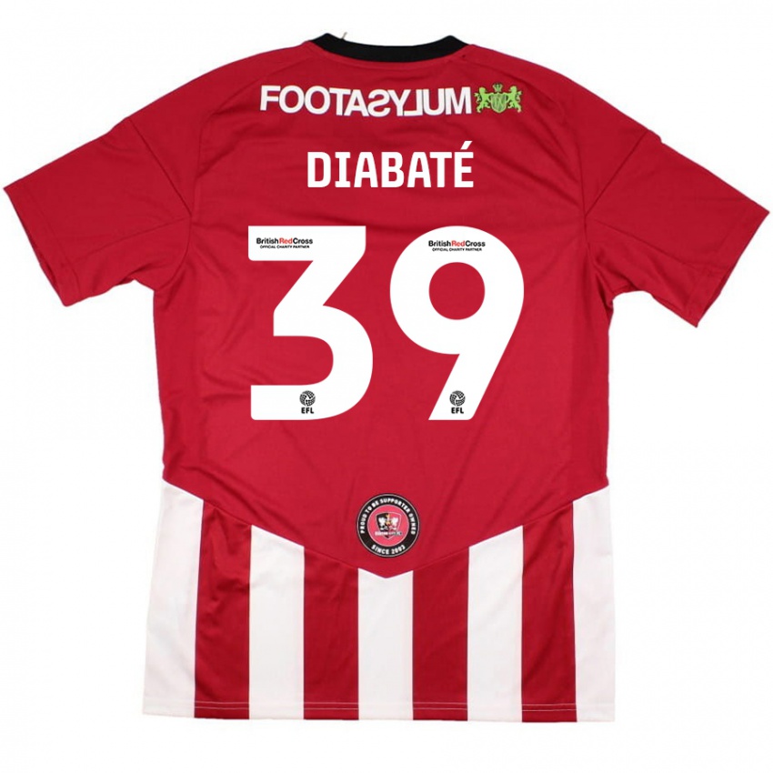 Enfant Maillot Cheick Diabaté #39 Rouge Blanc Tenues Domicile 2024/25 T-Shirt Belgique