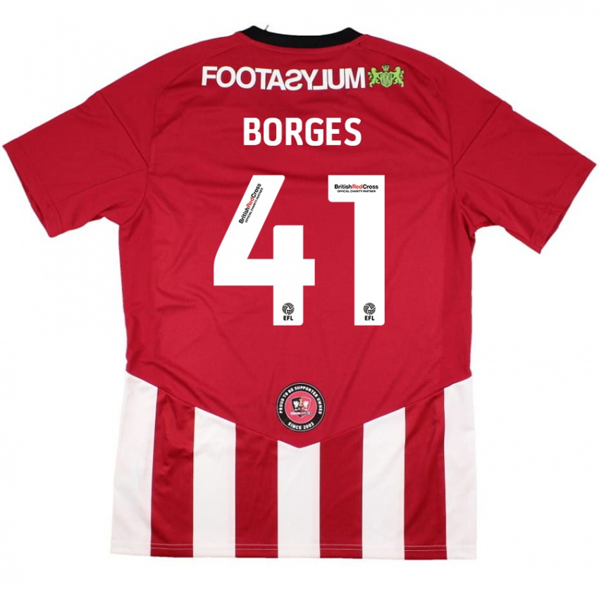 Enfant Maillot Pedro Borges #41 Rouge Blanc Tenues Domicile 2024/25 T-Shirt Belgique