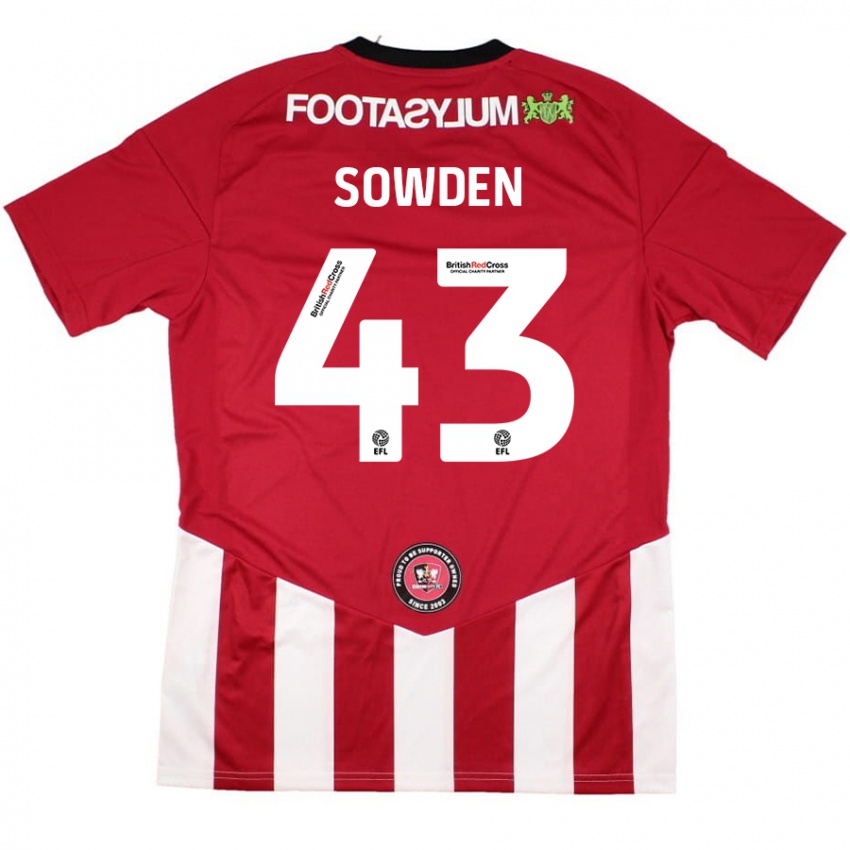 Enfant Maillot Andrew Sowden #43 Rouge Blanc Tenues Domicile 2024/25 T-Shirt Belgique