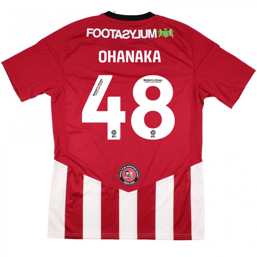 Enfant Maillot Santino Ohanaka #48 Rouge Blanc Tenues Domicile 2024/25 T-Shirt Belgique