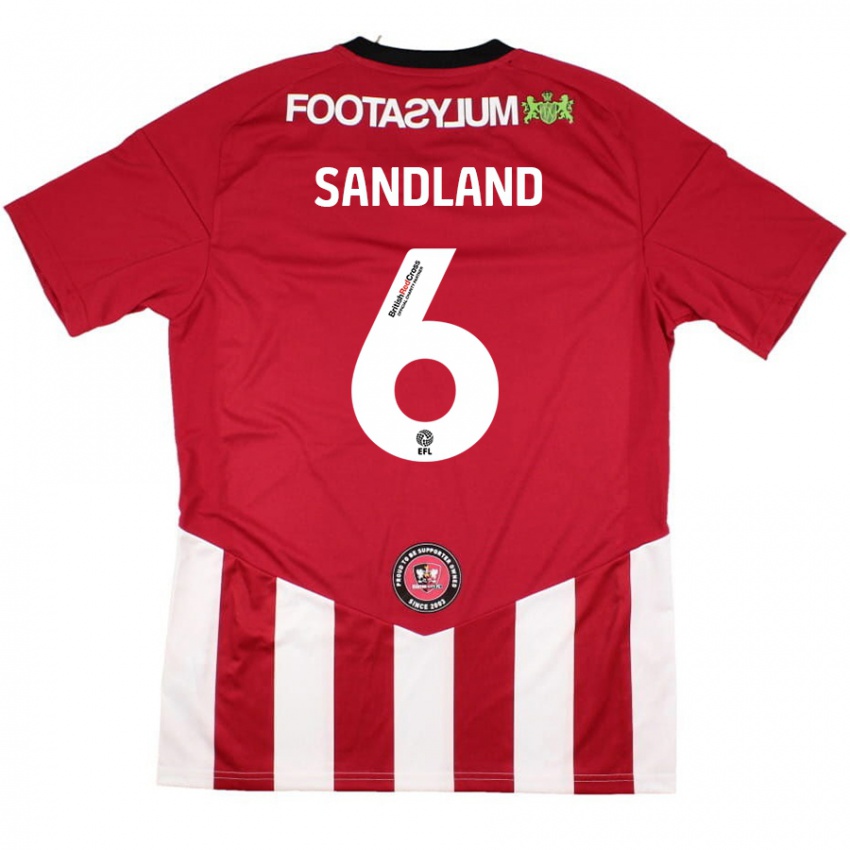 Enfant Maillot Jess Sandland #6 Rouge Blanc Tenues Domicile 2024/25 T-Shirt Belgique