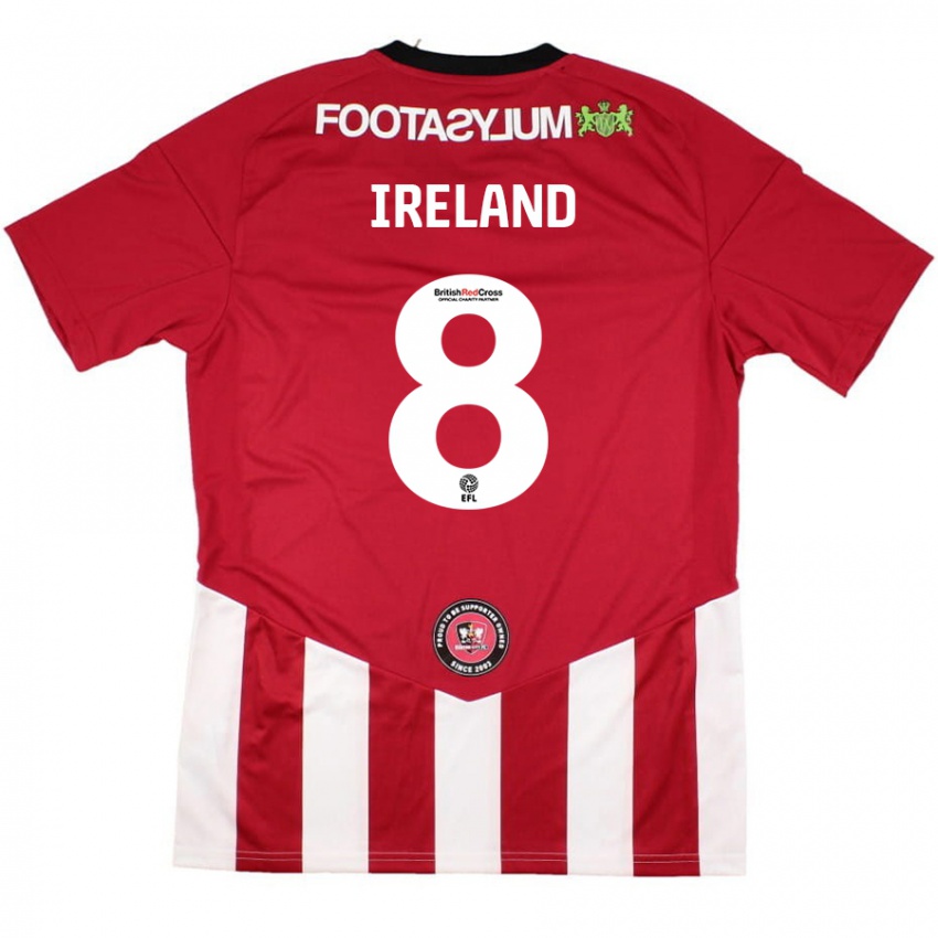 Enfant Maillot Beth Ireland #8 Rouge Blanc Tenues Domicile 2024/25 T-Shirt Belgique