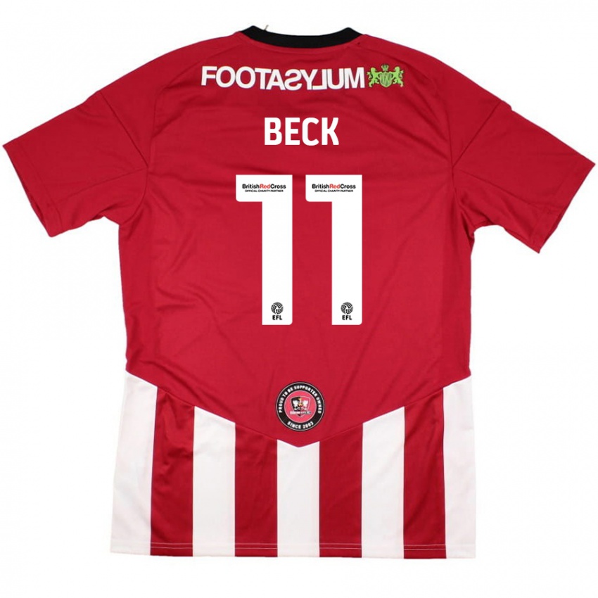 Enfant Maillot Steph Beck #11 Rouge Blanc Tenues Domicile 2024/25 T-Shirt Belgique