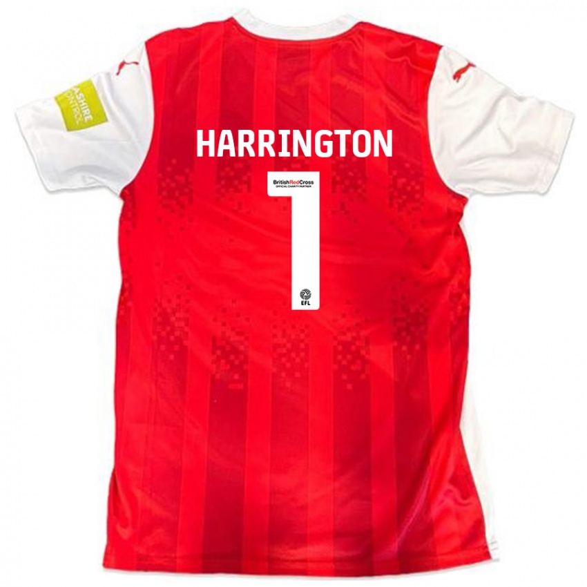 Enfant Maillot David Harrington #1 Rouge Blanc Tenues Domicile 2024/25 T-Shirt Belgique