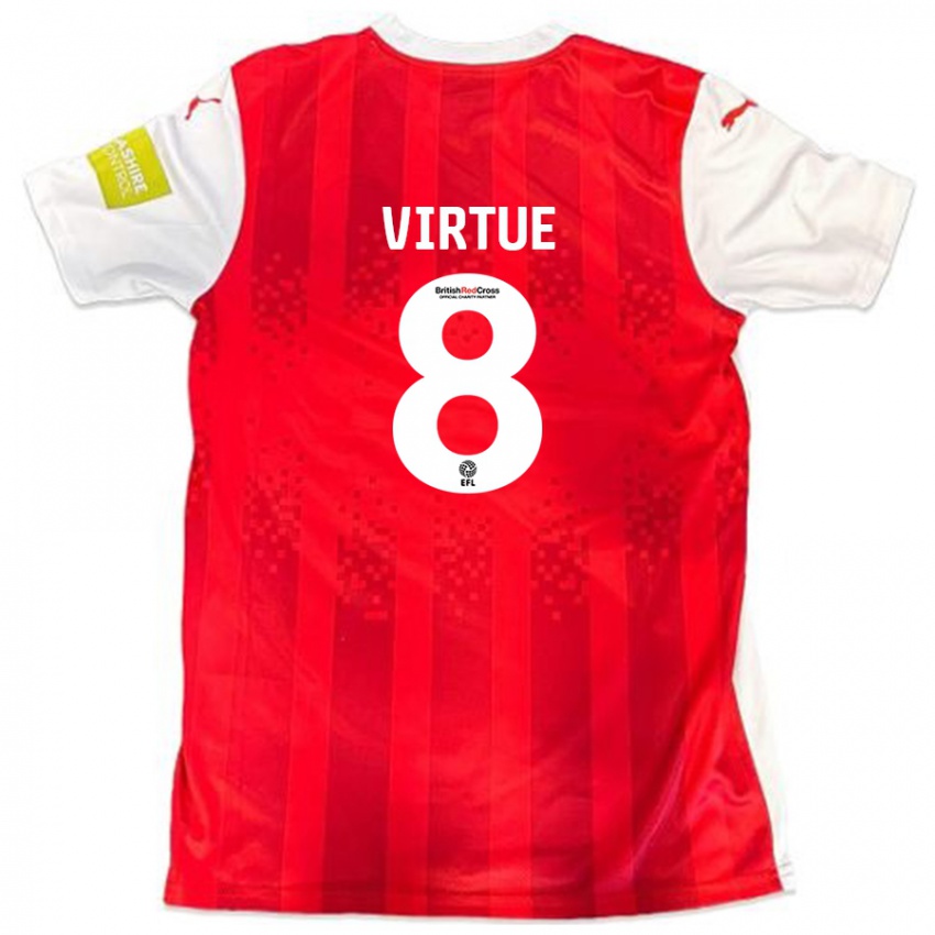 Enfant Maillot Matty Virtue #8 Rouge Blanc Tenues Domicile 2024/25 T-Shirt Belgique