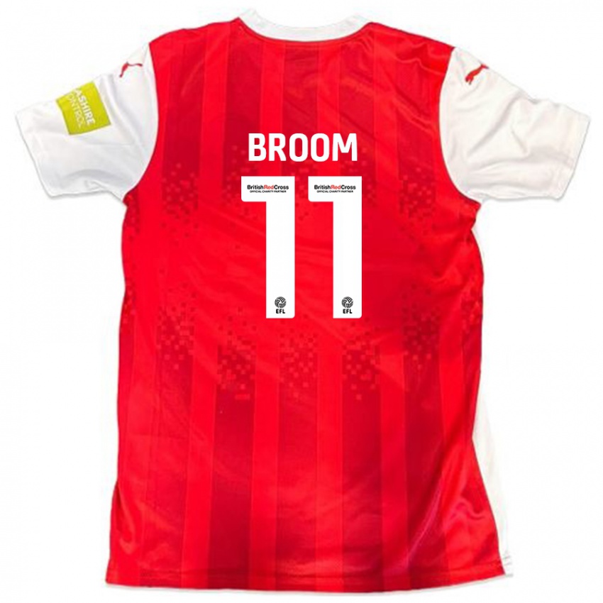 Enfant Maillot Ryan Broom #11 Rouge Blanc Tenues Domicile 2024/25 T-Shirt Belgique