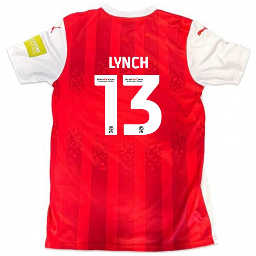 Enfant Maillot Jay Lynch #13 Rouge Blanc Tenues Domicile 2024/25 T-Shirt Belgique