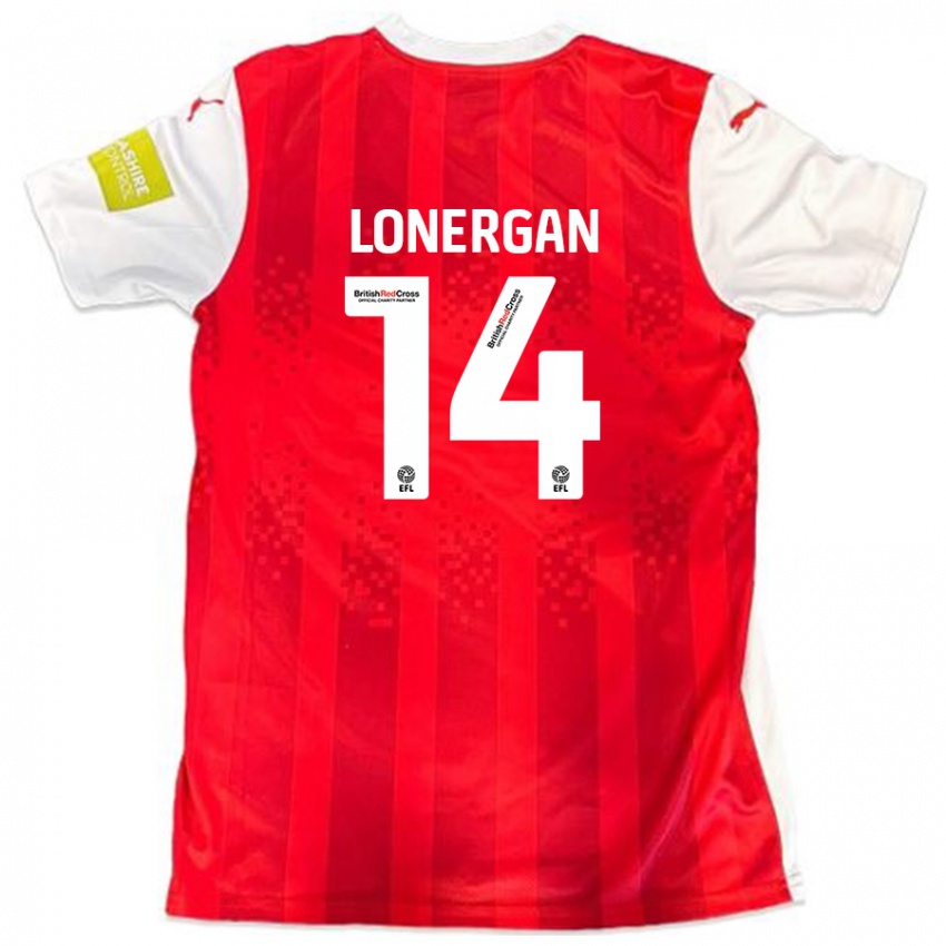 Enfant Maillot Tommy Lonergan #14 Rouge Blanc Tenues Domicile 2024/25 T-Shirt Belgique