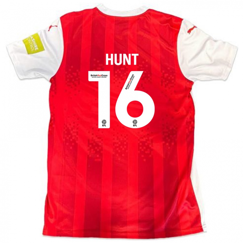 Enfant Maillot Mackenzie Hunt #16 Rouge Blanc Tenues Domicile 2024/25 T-Shirt Belgique