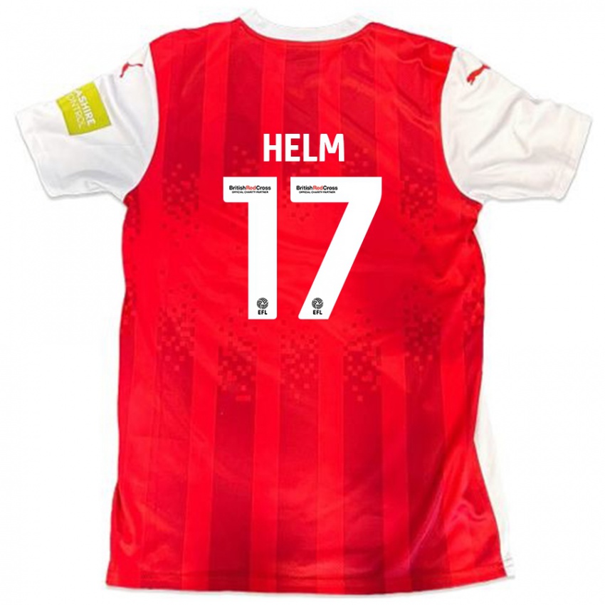 Enfant Maillot Mark Helm #17 Rouge Blanc Tenues Domicile 2024/25 T-Shirt Belgique