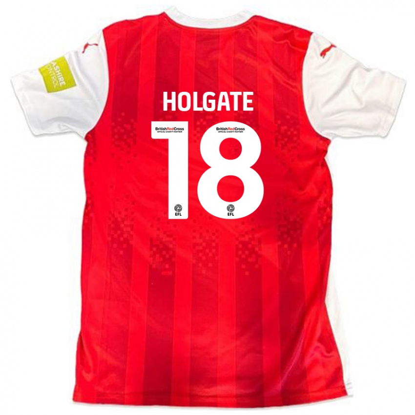 Enfant Maillot Harrison Holgate #18 Rouge Blanc Tenues Domicile 2024/25 T-Shirt Belgique