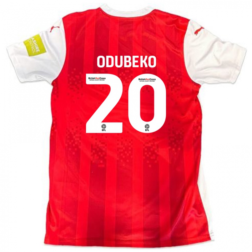 Enfant Maillot Mipo Odubeko #20 Rouge Blanc Tenues Domicile 2024/25 T-Shirt Belgique