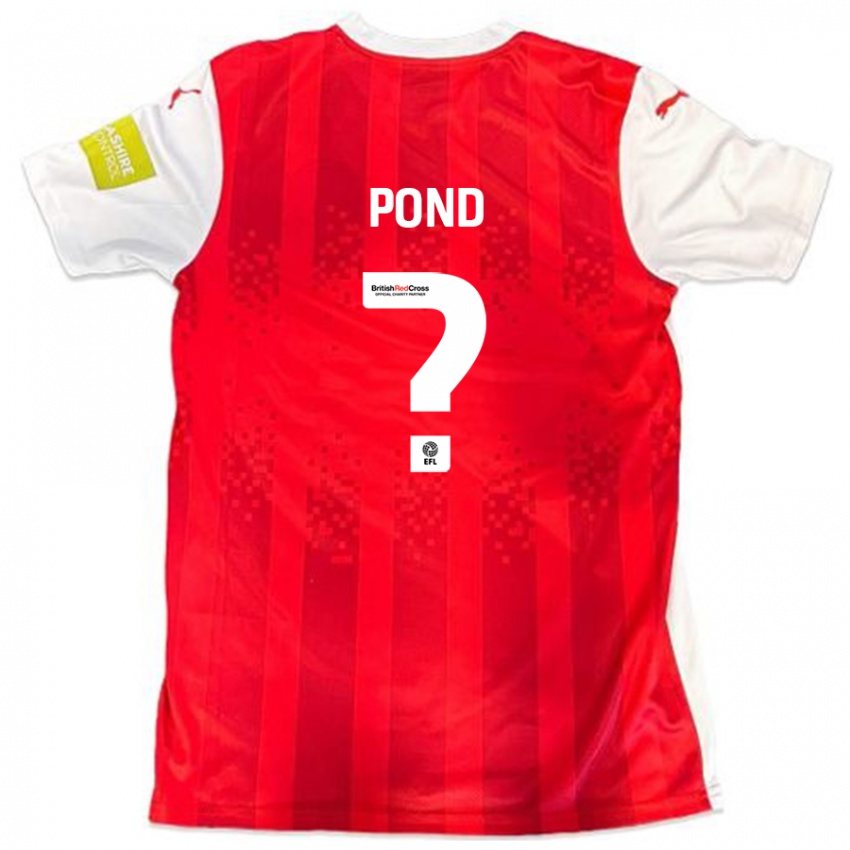 Enfant Maillot Nathan Pond #0 Rouge Blanc Tenues Domicile 2024/25 T-Shirt Belgique