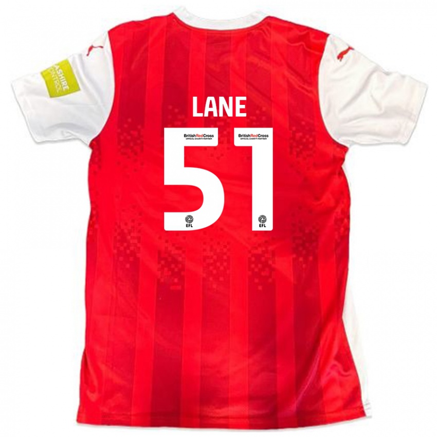 Enfant Maillot Mikey Lane #51 Rouge Blanc Tenues Domicile 2024/25 T-Shirt Belgique