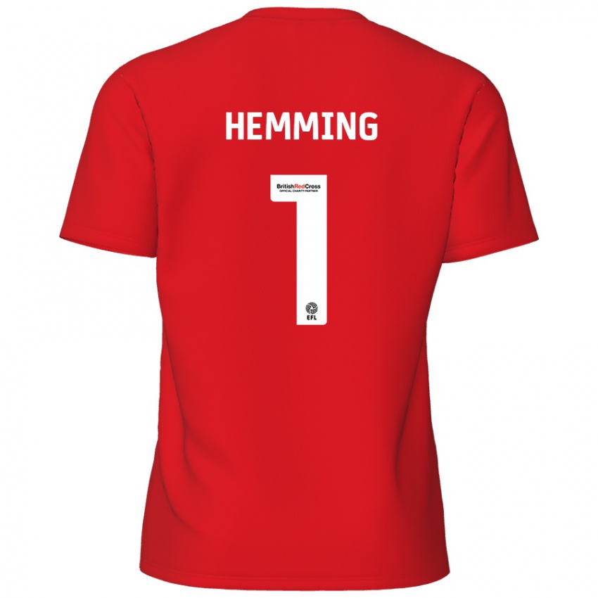 Enfant Maillot Zach Hemming #1 Rouge Tenues Domicile 2024/25 T-Shirt Belgique