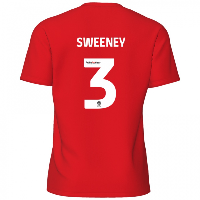 Enfant Maillot Jayden Sweeney #3 Rouge Tenues Domicile 2024/25 T-Shirt Belgique