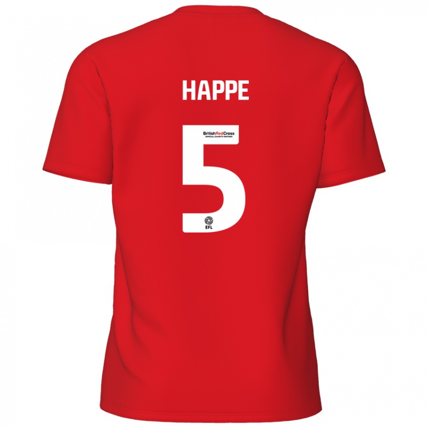 Enfant Maillot Dan Happe #5 Rouge Tenues Domicile 2024/25 T-Shirt Belgique