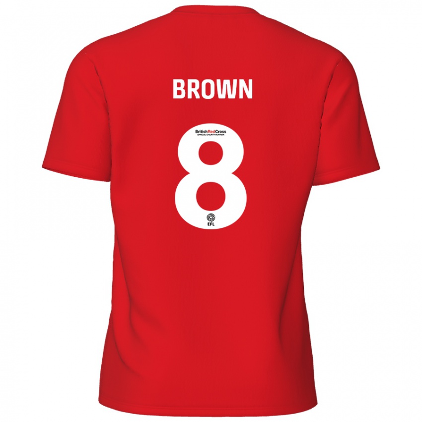 Enfant Maillot Jordan Brown #8 Rouge Tenues Domicile 2024/25 T-Shirt Belgique