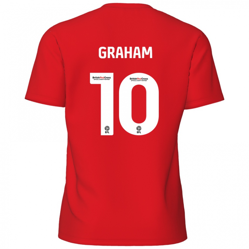 Enfant Maillot Jordan Graham #10 Rouge Tenues Domicile 2024/25 T-Shirt Belgique