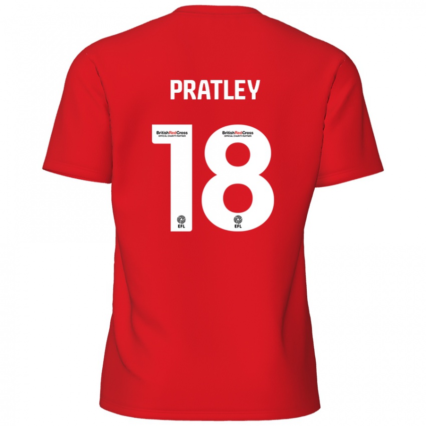 Enfant Maillot Darren Pratley #18 Rouge Tenues Domicile 2024/25 T-Shirt Belgique