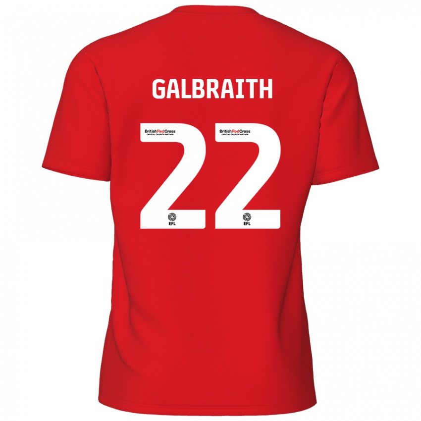 Enfant Maillot Ethan Galbraith #22 Rouge Tenues Domicile 2024/25 T-Shirt Belgique