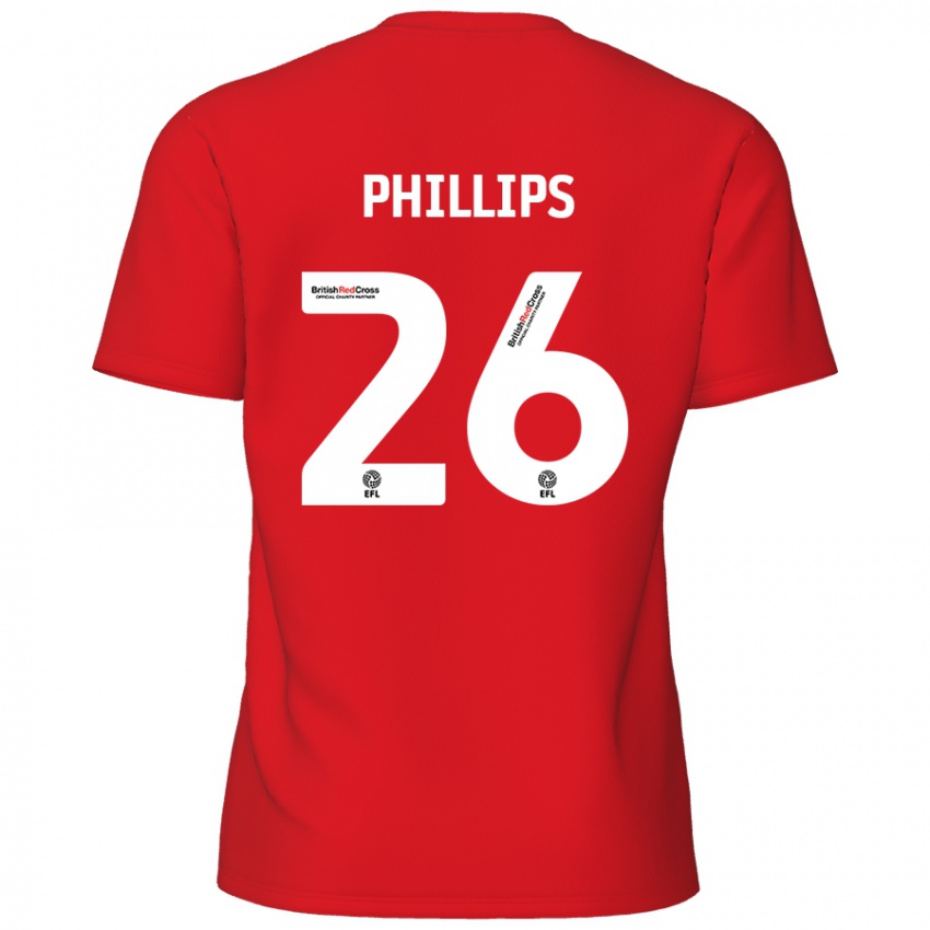 Enfant Maillot Noah Phillips #26 Rouge Tenues Domicile 2024/25 T-Shirt Belgique