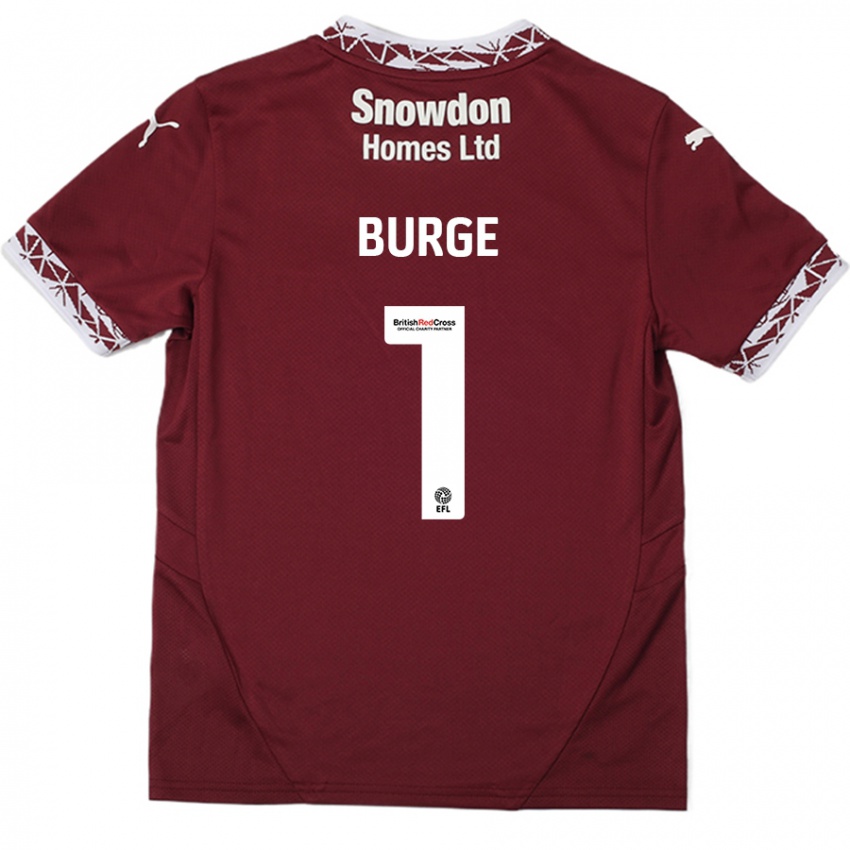 Kinderen Lee Burge #1 Bordeauxrood Thuisshirt Thuistenue 2024/25 T-Shirt België