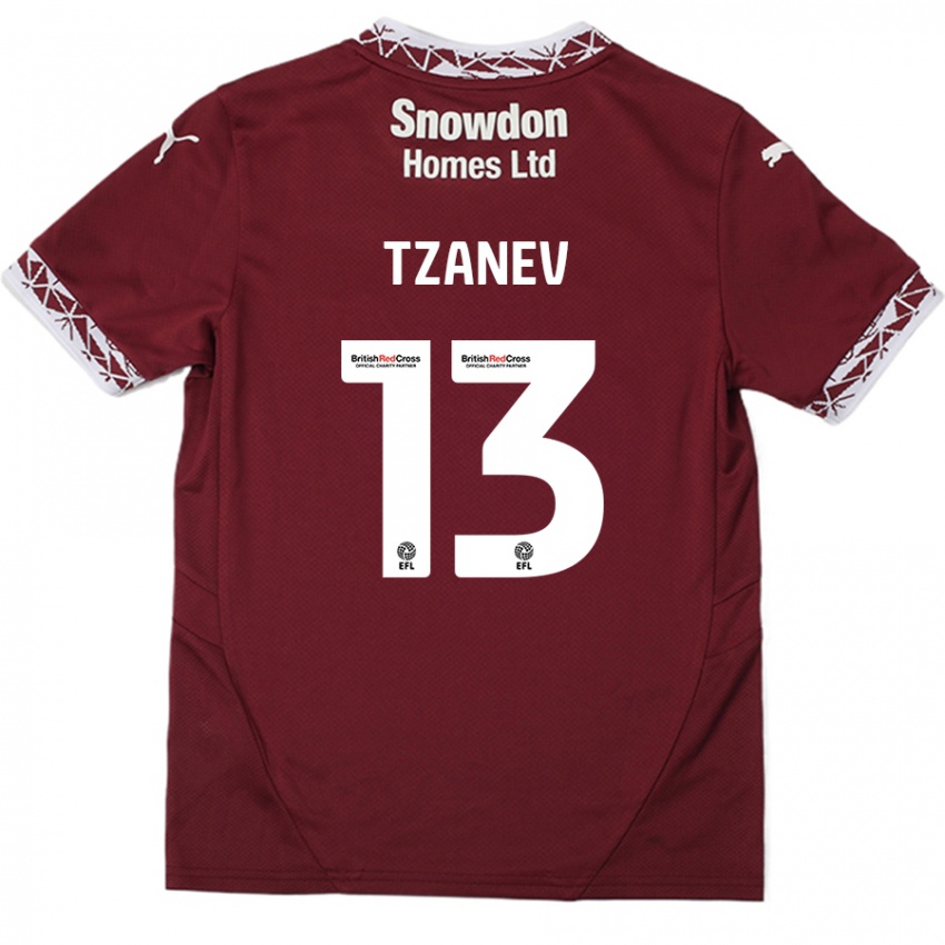 Kinderen Nik Tzanev #13 Bordeauxrood Thuisshirt Thuistenue 2024/25 T-Shirt België