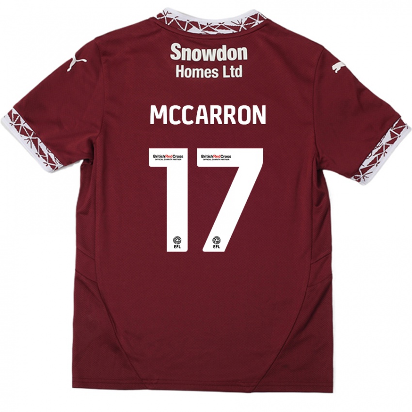 Kinderen Liam Mccarron #17 Bordeauxrood Thuisshirt Thuistenue 2024/25 T-Shirt België