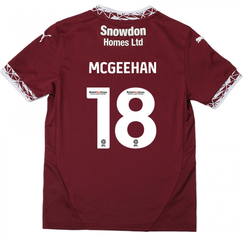 Kinderen Cameron Mcgeehan #18 Bordeauxrood Thuisshirt Thuistenue 2024/25 T-Shirt België