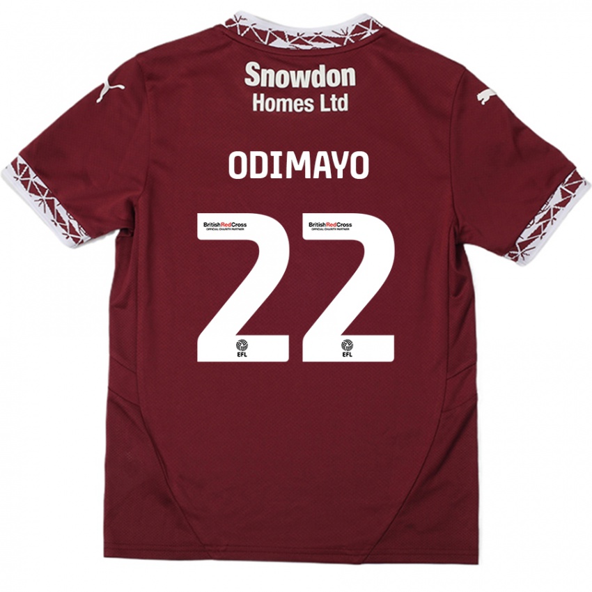 Kinderen Akin Odimayo #22 Bordeauxrood Thuisshirt Thuistenue 2024/25 T-Shirt België