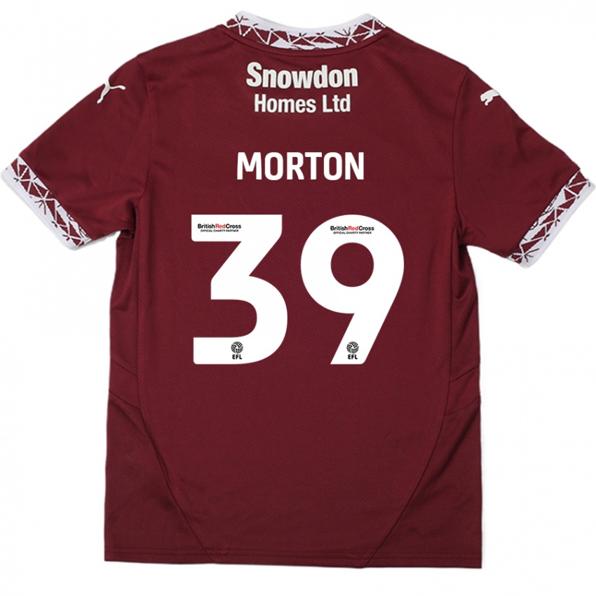 Kinderen Callum Morton #39 Bordeauxrood Thuisshirt Thuistenue 2024/25 T-Shirt België